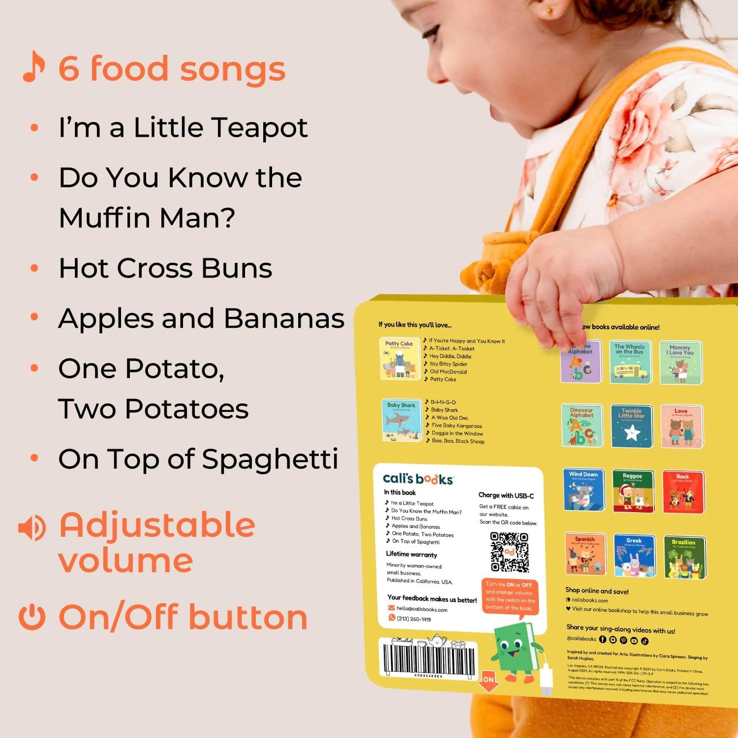 image:imageCalis Books Im a Little Teapot Music Book for Toddlers 13 Years Old Food Musical Books Interactive Baby Sound Book Singing Toy for Children Girls Learning Song Toys for Toddler Boys