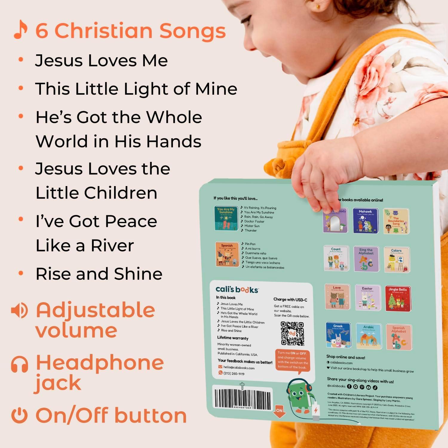 image:imageCalis Books Jesus Loves Me Music Book Toddlers 13 Years Old Christian Musical Book Headphone Jack Interactive Baby Sound Book Singing Toy Children Girls Learning Song Toy Toddler Boys