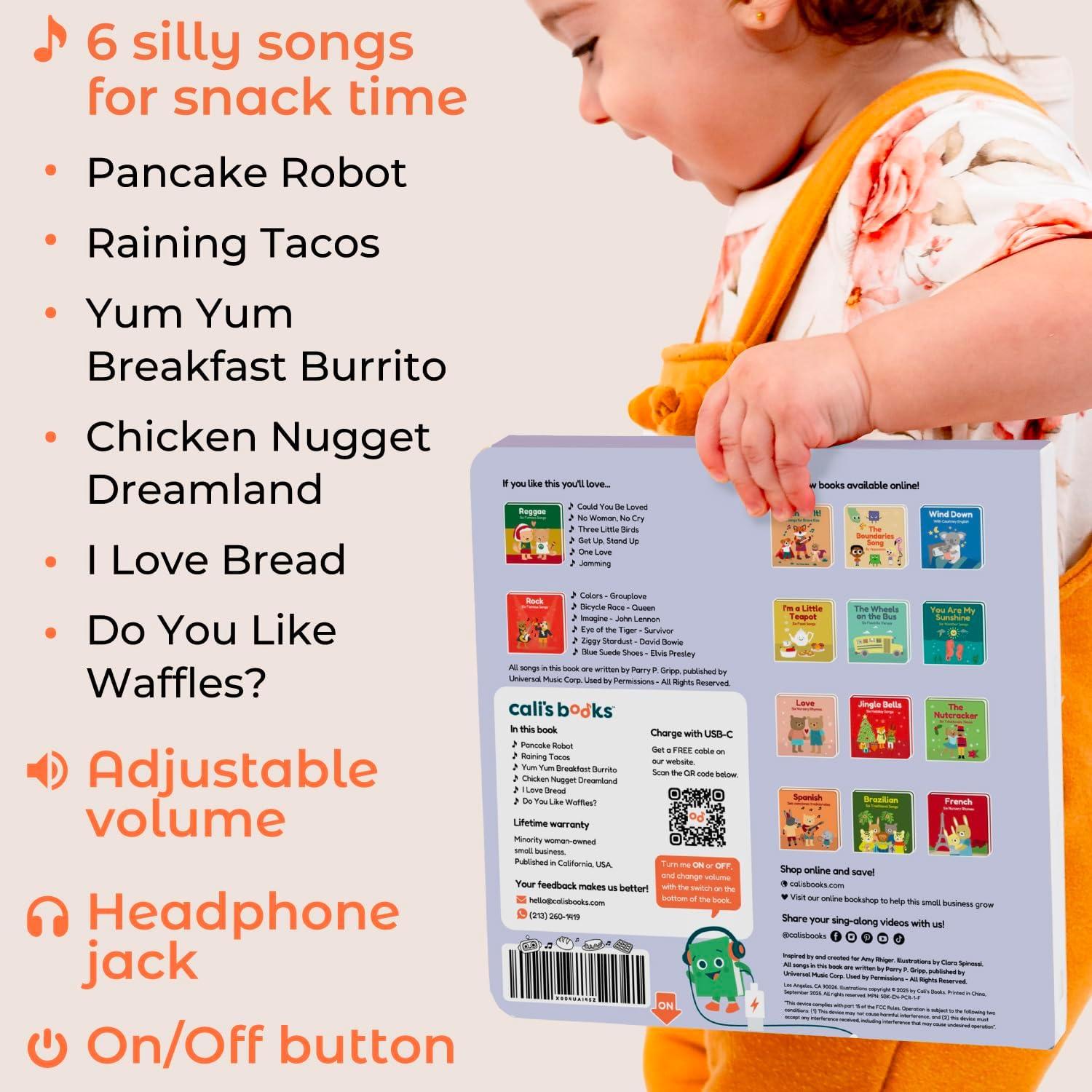 image:imageCalis Books Pancake Robot by Parry Gripp Music Book Toddlers 13 Years Old Food amp Snack Songs Musical Book Headphone Jack Sound Book Singing Toy Children Girls Learning Song Toy Toddler Boys