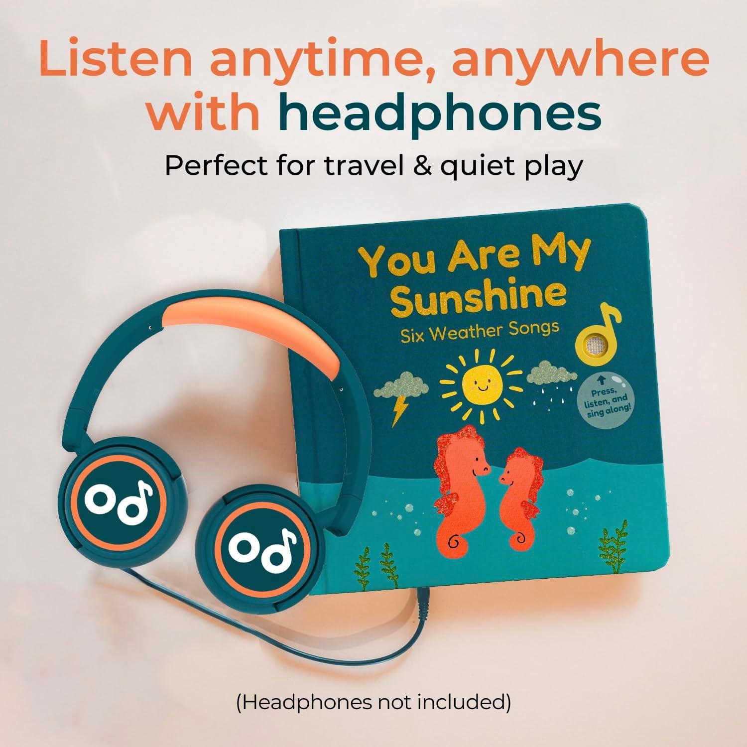 image:imageCalis Books You Are My Sunshine Music Book Toddlers 13 Years Old Nursery Rhymes Musical Book Headphone Jack Interactive Baby Sound Book Singing Toy Children Girls Learning Song Toy Toddler Boys