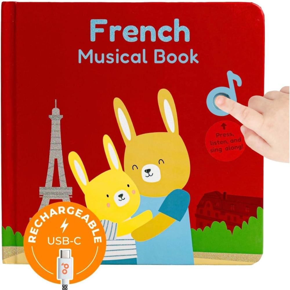 image:imageCalis Books Chinese Nursery Rhymes Book Sound Books for Toddlers 13 Chinese Baby Book Music Toys for Bilingual Children with Lyrics amp TranslationFrench Nursery Rhymes