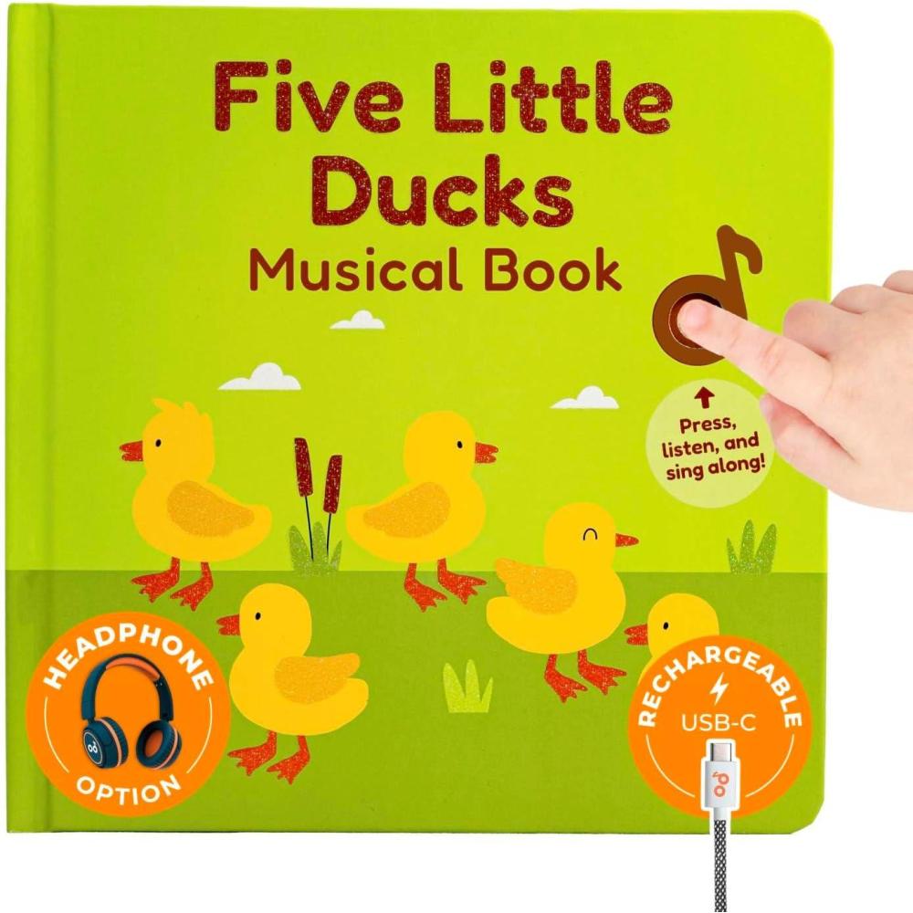 image:imageCalis Books Five Little Ducks Nursery Rhymes Book for Toddlers Sound Books for Toddlers 13 Headphone Jack Musical Book with Sound Button and 6 Songs