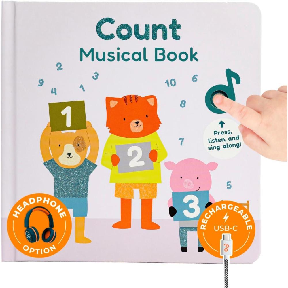 image:imageCalis Books Number Book for Toddlers 13  Learn to Count 1 2 3 Musical Books for Kids Interactive Talking Baby Sound Book Educational Song Learning Toys Singing and Counting Music Toy for Babies