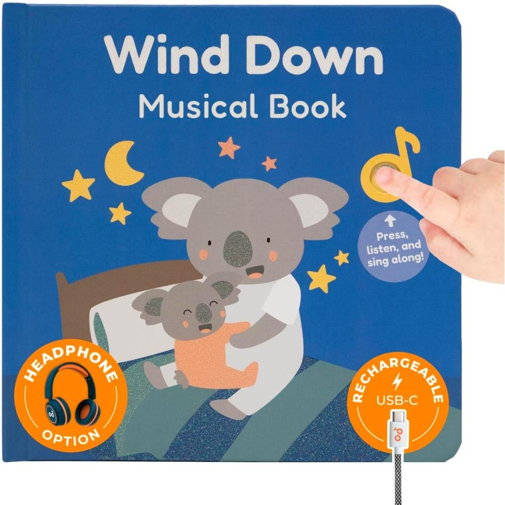 image:imageCalis Books Wind Down USBC Rechargeable Baby Book for Toddlers 13 Headphone Jack ExpertDesigned Bedtime Musical Book with Gentle Activities and Affirmations for a Calming Nightly RoutineSleep Routine