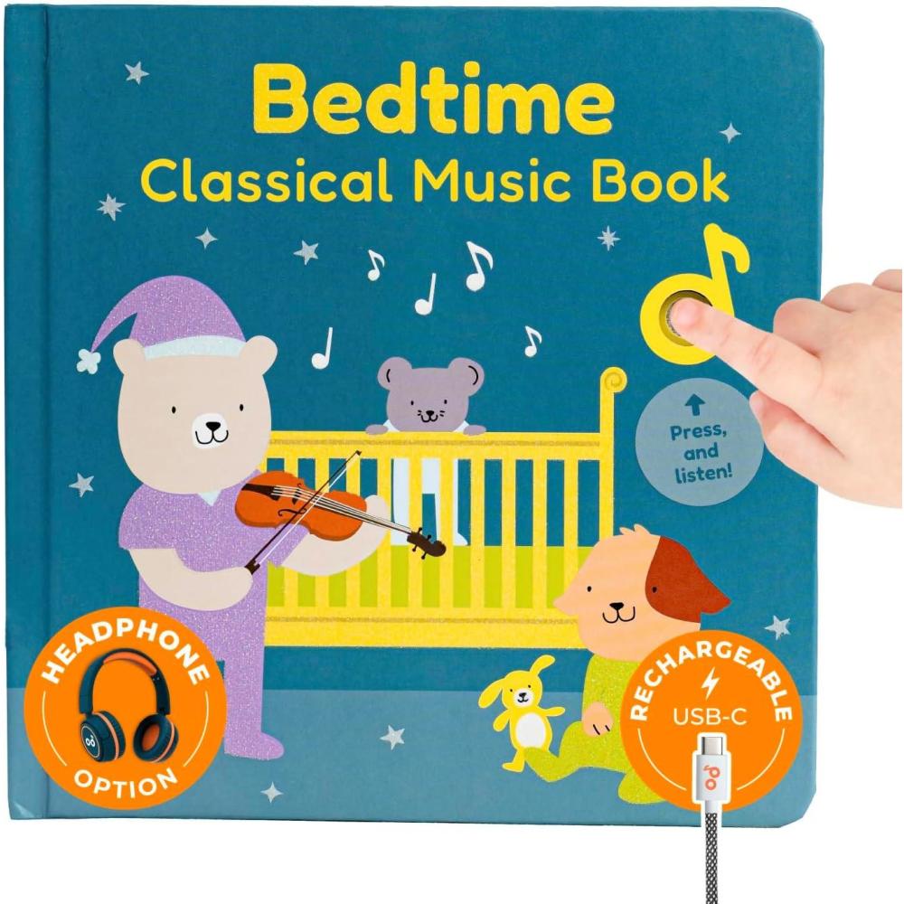 image:imageCalis Books Wind Down USBC Rechargeable Baby Book for Toddlers 13 Headphone Jack ExpertDesigned Bedtime Musical Book with Gentle Activities and Affirmations for a Calming Nightly RoutineGentle Classical Music