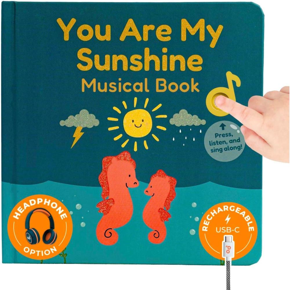 image:imageCalis Books You Are My Sunshine Music Book Toddlers 13 Years Old  Nursery Rhymes Musical Book Headphone Jack Interactive Baby Sound Book Singing Toy Children Girls Learning Song Toy Toddler Boys