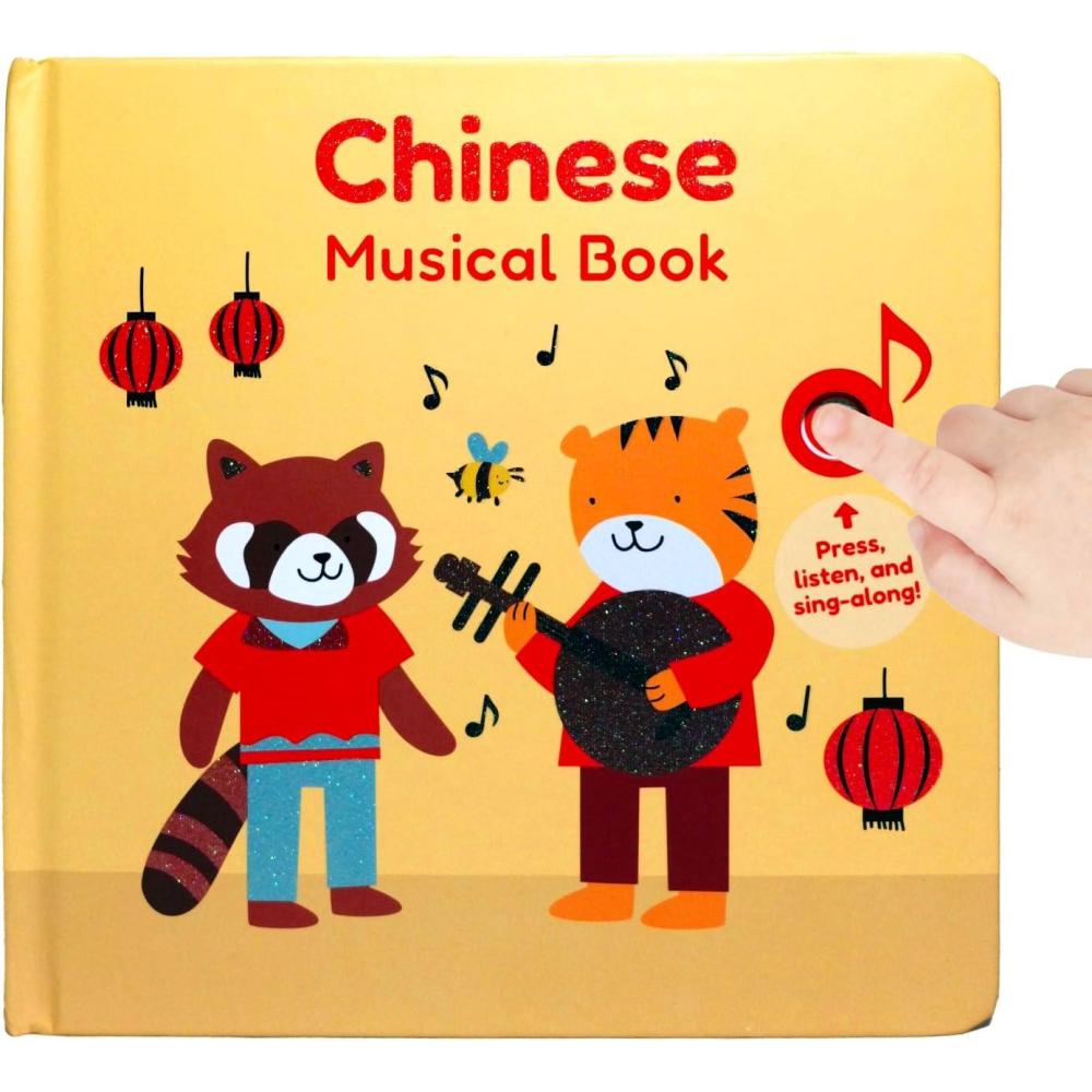 image:imageChinese Nursery Rhymes Book  Mandarin Sound Book for Children with Pinyin and English Translation  Interactive and Educational Chinese Bilingual Toy for Baby Toddler 13 and 24