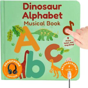Cali’s Books Alphabet Book for Toddlers 1-3 – Learn ABC, Musical Books for Kids, Interactive Talking Baby Toddler Sound Book, Educational Song Learning Toys, Singing and Speech Music Toy for Babies(Dinosaur Alphabet)