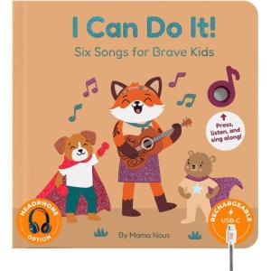 Cali’s Books Music Book for Toddlers 1-3 Years Old – I Can Do It by Mama Nous Musical Book with Headphone Jack, Interactive Baby Sound Book, Singing Toy Children Girls, Learning Song Toy Toddler Boys