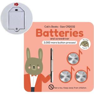 Cali’s Books New Battery Kit for Interactive Musical Books. Battery Kit with 3 CR2032 Batteries and Small Screwdriver for Sound Books.