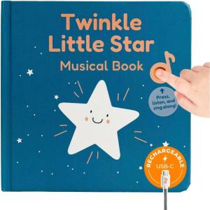 Cali’s Books Wind Down – USB-C Rechargeable Baby Book for Toddlers 1-3, Headphone Jack, Expert-Designed Bedtime Musical Book with Gentle Activities and Affirmations for a Calming Nightly Routine(Favorite Lullabies)