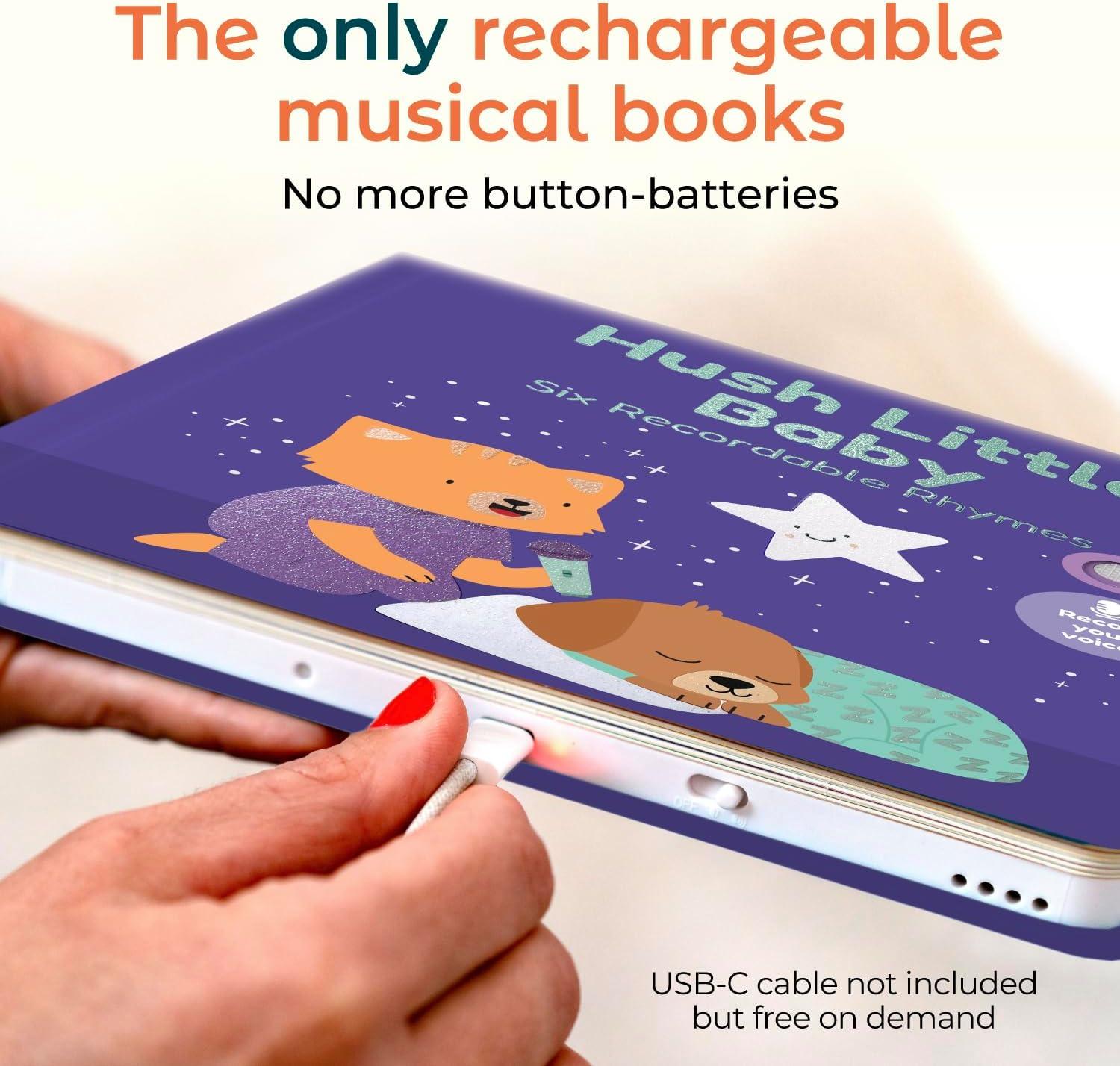 image:imageCalis Books Hush Little Baby Recordable Music Book Toddlers 13 Years Old Lullaby Rhymes Musical Book Headphone Jack Interactive Sound Book Voice Recording Song Toy Children Girls Toddler Boys