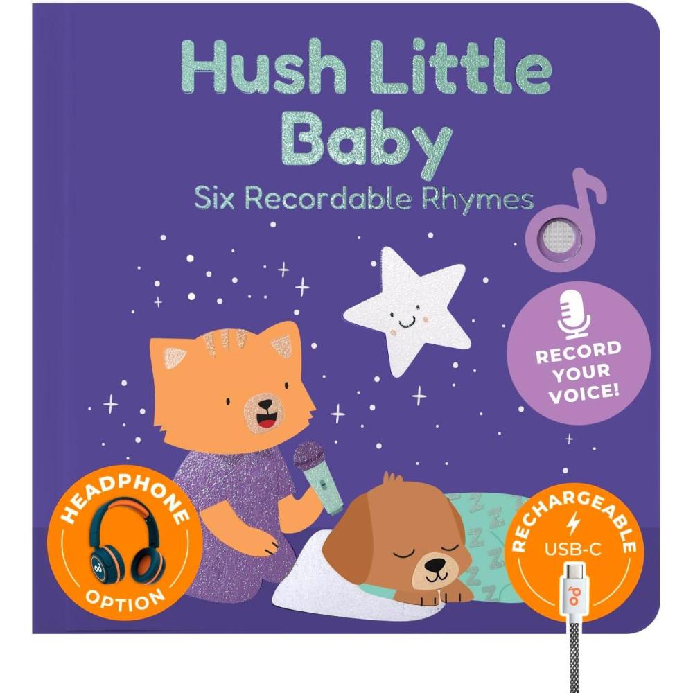 image:imageCalis Books Hush Little Baby Recordable Music Book Toddlers 13 Years Old Lullaby Rhymes Musical Book Headphone Jack Interactive Sound Book Voice Recording Song Toy Children Girls Toddler Boys